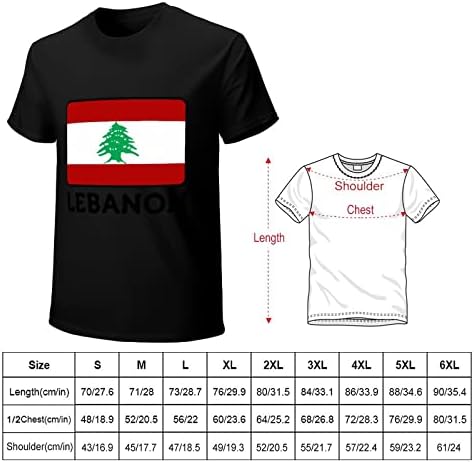 Bandeira da camiseta de algodão masculina do Líbano