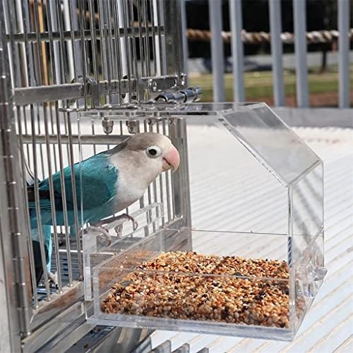 Alimentador de pássaros automáticos do Wionc sem bagunça anti-splash caixa de pássaros externa acessórios para gaiola de
