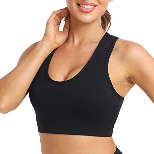 Luvrobes de alto impacto Bra esportivo para mulheres copos moldados Criss Cross Back Wirefree sem rejeição de exercícios