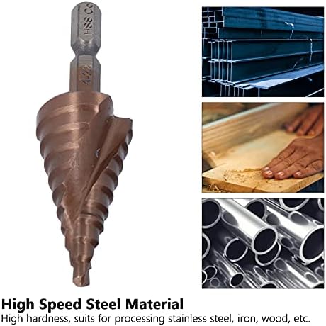 Frill de etapa de ranhura em espiral Bit de 4 a 22 mm de alta velocidade de perfuração de aço de peeling broca para metal, madeira,