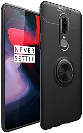 ICOvercase para OnePlus 6 estojo com suporte de anel, kickstand de anel matal rotativo [Trabalho com montagem magnética