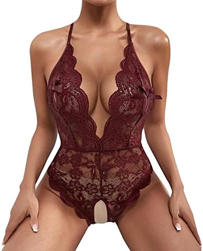 Fabiurt Lingerie Sexy para mulheres, Bodysuit de renda feminina Pijama de One Piece para sexo para sexo