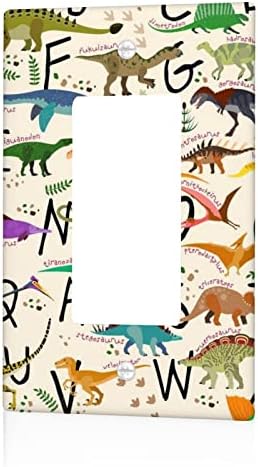 Vantaso Switch tampa dinossauros de placa de parede alfabeto animais fofos 1 gangue de gangue decorador de roqueiro placa de saída