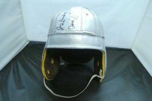 1953 Champs Lions vs Bears assinado capacete de couro com tamanho completo com letra JSA completa - capacetes da NFL autografados