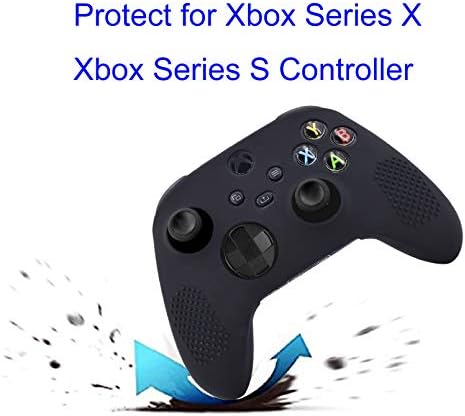 Skin for Xbox Series Controller, Hikfly Cover Compatível com Xbox Series X/S Controller Grips Case não deslizamento Silicone Controller Tampa X2 com tampas de garra de 8pcs