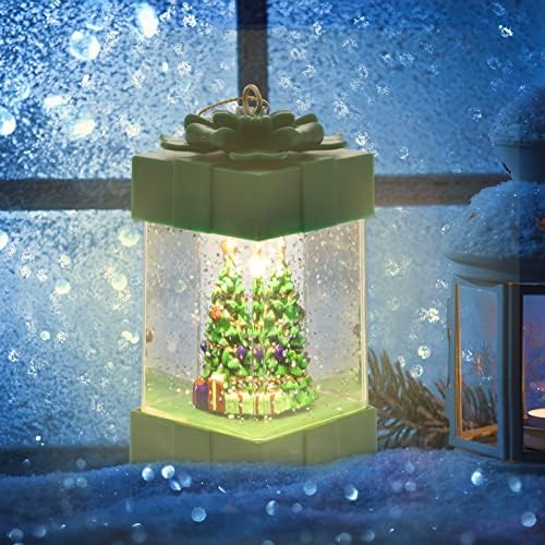 PretyZoom 8pcs enchido de petróleo festival de natal decoração de neve lanternas decoração de lanterna verde pequeno xams ornamentos de luz LED luminária lâmpada suspensa casa iluminada house house house house