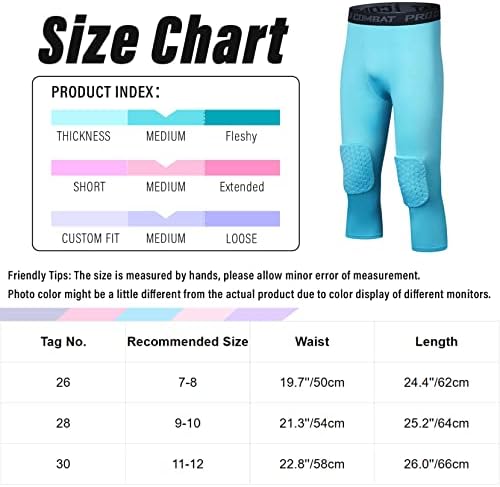 Calças de basquete de Huimingda com joelheiras meninos meninas meninas acolchoadas Tights Anti-Colision Sports Legging