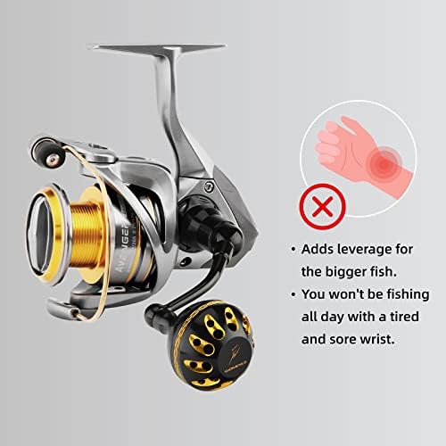 Gomexus Power Handle Compatível para Okuma Ceymar Avenger Helios Spinning Reel Handle