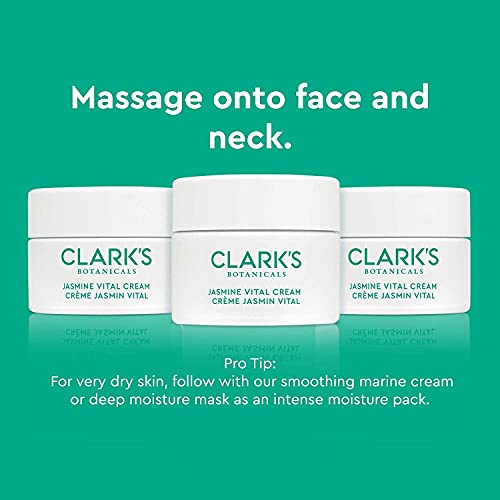 Botânicos de Clark Jasmim vital Creme de cura: creme de rosto para suave e revitalizar a pele estressada com niacinamida, algas, calendula e jasmim calmante