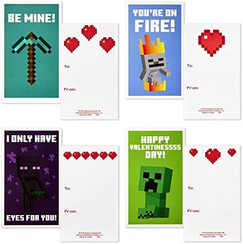 Hallmark Day Cards para crianças e caixa de correio para troca de sala de aula, minecraft, 5VBX2957