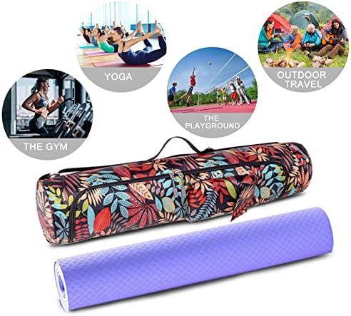 Weiping LF Yoga Mat Bag, Bolsa de transportadora de ioga de exercício com 2 bolsos de armazenamento multifuncionais