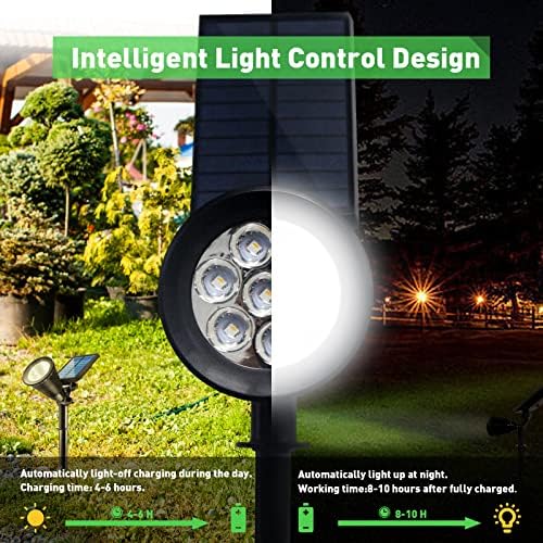 Gajyyfb Luzes solares solares ao ar livre, 2 Modo Luzes solares ao ar livre IP65 Luzes de jardim solares à prova d'água para pátio da passarela do quintal Pátio