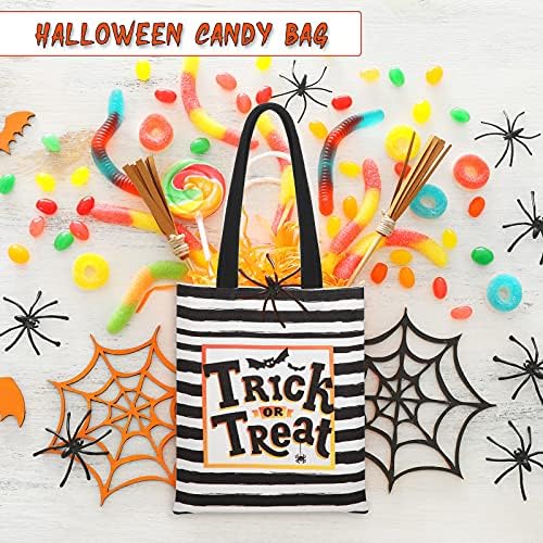 2 peças grandes Halloween Tote Canvas Bag Truque ou tratar as sacolas de lona de lona de abóbora Pumpkin Present Goodie Reutilable