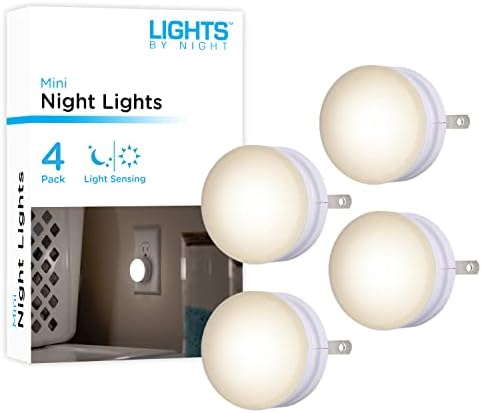 Luzes por noite Glo Dot LED Night Light 4 Pack, plug-in, sensor do anoitecer ao amanhecer, decoração de casa, compacto,