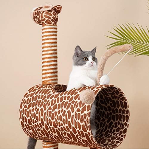 Tree de girafa de girafa girafa Torre de gato, arranhando o condomínio de pós -gato, atividade de gatinho de pelúcia com postes