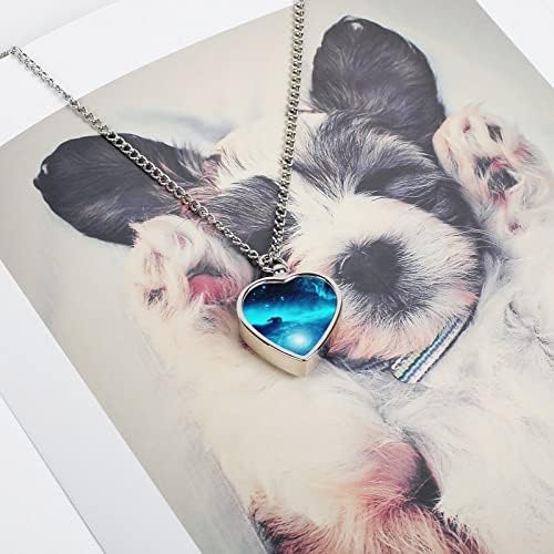 Blue Galaxy Pet Cremation Jóias Colar de Urna para Cinzas Pingente de lembrança para presentes de retratos de cães de gato
