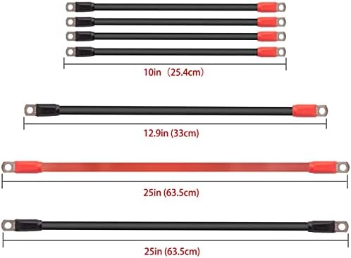 Clubrally Golf Cart Battery Cables Kit de fiação para Ezgo TXT 1994 & UP com 4 medidores 7 PC AC/DC Golf Cart Battery Cable