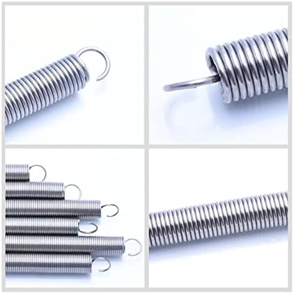 Qtthzzr extensão tensão mola mola sola de gancho de gancho Dia 0,4 mm 0,5 mm 304 cilíndulo de aço inoxidável Extensão helicoidal de extensão helicoidal comprimento da mola 15mm - 150 mm