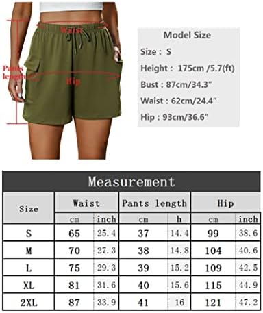 Chriselda Womens Casual Running Shorts Verão High Wisty Athletic Workout Bermuda Shorts com bolsos