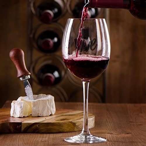 FUNLUCY 17 oz de vidro de vinho viva sua melhor vida bebendo copo de copo para coquetéis vermelhos ou brancos perfeitos