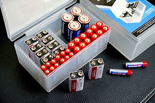 Pacote Organizador de armazenamento de bateria Massca de 2 - O nosso organizador de bateria armazena o tamanho AAA, AA, C e D. Segura
