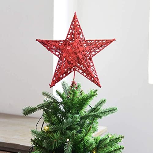 Vorcool Christmas Tree Star Topper Arenamentos de árvore de Natal Treça de Natal Top Star para decorações de Natal - Trepa de