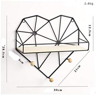 Xjjzs moderno minimalista rack parede montado com gancho de gancho flutuante na parede de parede montada na parede cesta de cesta