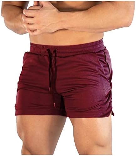 Wenkomg1 shorts de exercícios secos rápidos para homens, shorts leves leves de troncos elásticos da cintura elástica