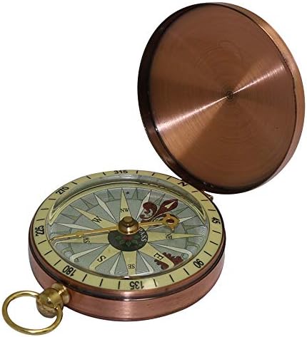 Gsportfis portátil bússola de camping de bolso de bolso de navegação bronze bronze shell watch watch penduring Chain