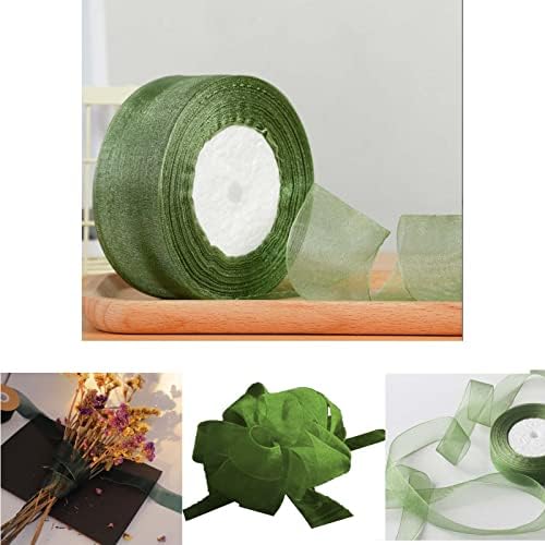 Fita de organza pura de 1-1/ 2 polegadas - 50 jardas para embalagem de buquê, embrulho de presentes, decoração, artesanato （50 jardas/