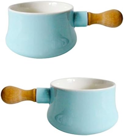Cerâmica do pote de manteiga do doool Cerâmica de leite com manteiga de manteiga mais quente com maçaneta de madeira cozinha tigela