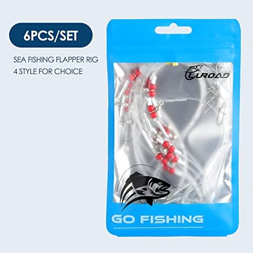 Líderes de pesca mono de Luroad com swivels encaixam contas para iscas e ganchos, 1 braço e 2 braço nylon líder de pesca líder da linha de líder para água doce e água salgada