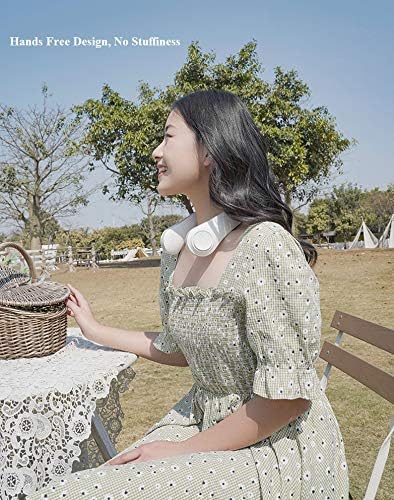 Fã do pescoço Doukedge sem lâmina Fã portátil sem folhas sem folhas, ventilador pessoal vestível, fluxo de ar de 3 velocidades