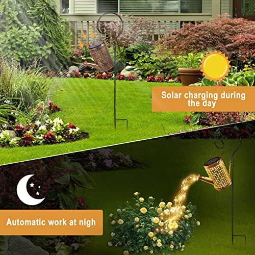 A rega solar pode luzes, luzes maiores do jardim, luzes solares ao ar livre de decoração de jardim à prova d'água para fora, meta